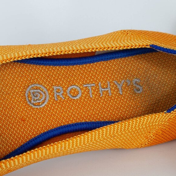 Rothy's Round Toe Knit Slip On Flat Marigold Yellow Womens Size 8.5 - Picture 8 of 11